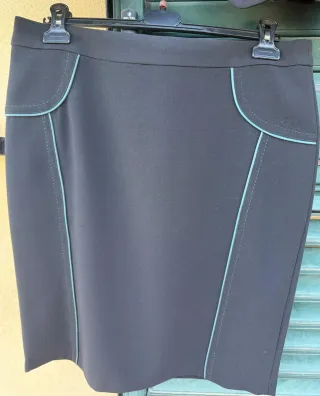 Tailleur Giacca e Gonna Nero/Teal