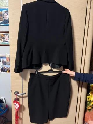 Tailleur Giacca e Gonna Nero/Teal