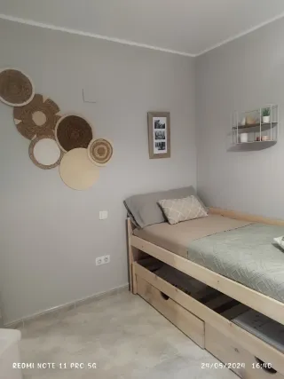 Cama nido madera natural con 2 cajones.