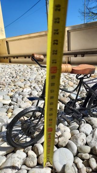 Bicicleta decorativa metal imitação intemporal