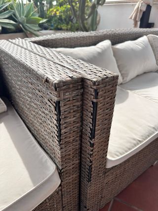 Conjunto Muebles Terraza Ratán y Cristal