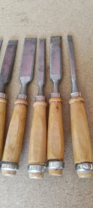 Lote de formones y limas de carpintero PALMERA