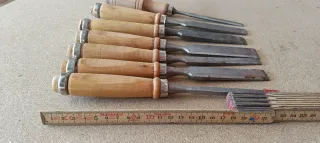 Lote de formones y limas de carpintero PALMERA