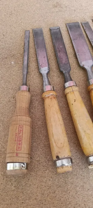 Lote de formones y limas de carpintero PALMERA