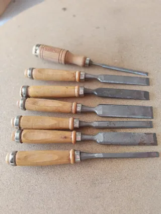 Lote de formones y limas de carpintero PALMERA