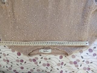 Jersey beige talla 40 con lentejuelas manga codo