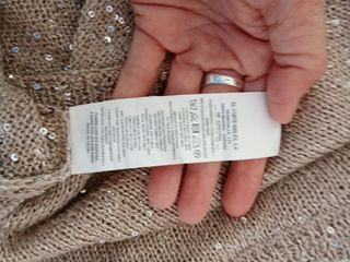 Jersey beige talla 40 con lentejuelas manga codo