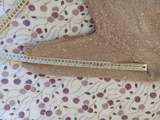 Jersey beige talla 40 con lentejuelas manga codo