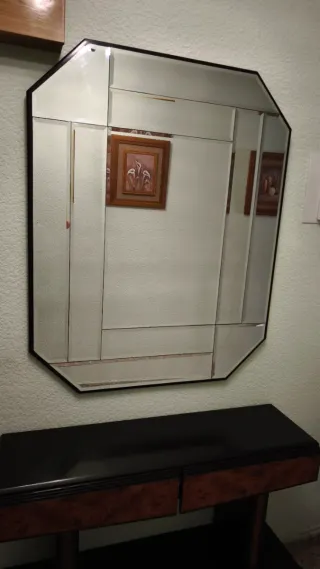 Mueble recibidor + espejo + lámpara