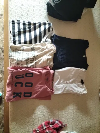 Lote de 14 camisetas/blusas talla S/M