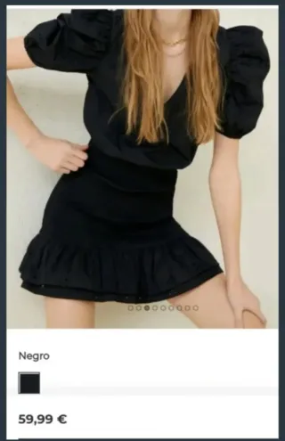 Vestido mujer negro con volantes