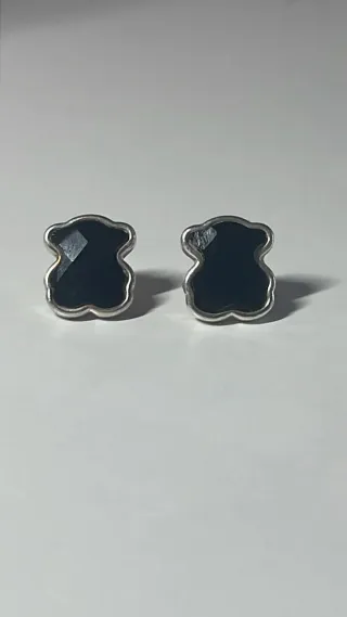 Pendientes Tous Oso Plata y onix