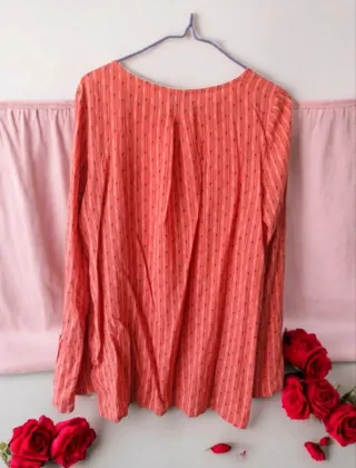 Blusa manga larga acampanada rosa