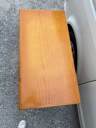 Mesa auxiliar madera con cajón y puertas
