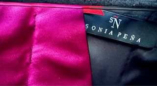 Vestido Fiesta Sonia Peña Negro y Rosa