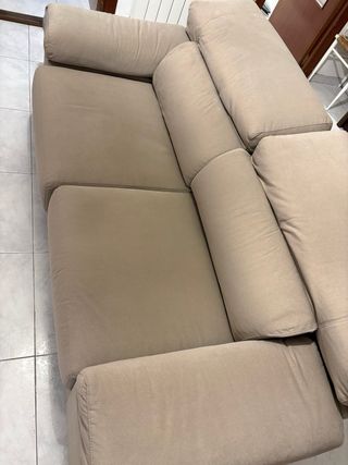 Sofá extraíble beige tela
