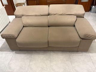 Sofá extraíble beige tela