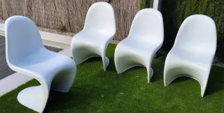 4 Sillas Diseño Blanco Tipo Panton