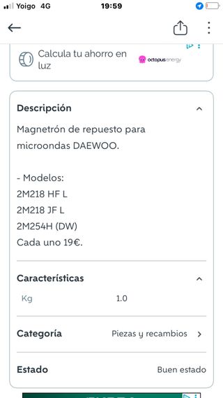 Magnetrones Daewoo