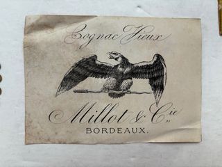 6 vecchie etichette per liquori, cognac, vino