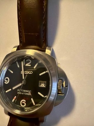 Seiko Mod Automático Negro/Plata