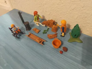 Playmobil Familia Leñadores Campo Estufa