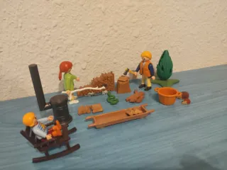 Playmobil Familia Leñadores Campo Estufa