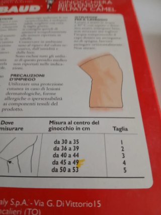 Ginocchiera Gibaud Camel Felpata Biestensiva