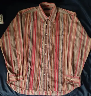 Camisa Aberdeen Rayas Beige y Rojo