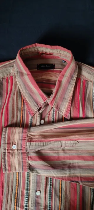 Camisa Aberdeen Rayas Beige y Rojo