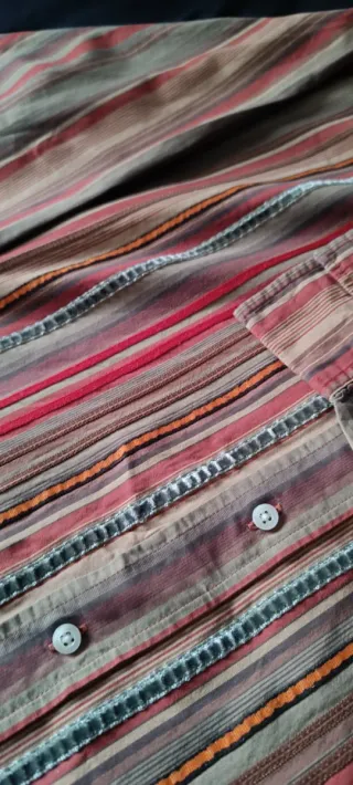 Camisa Aberdeen Rayas Beige y Rojo