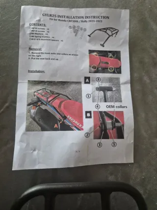 Portaequipajes trasero moto negro