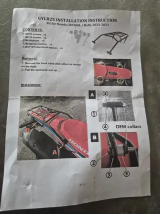 Portaequipajes trasero moto negro