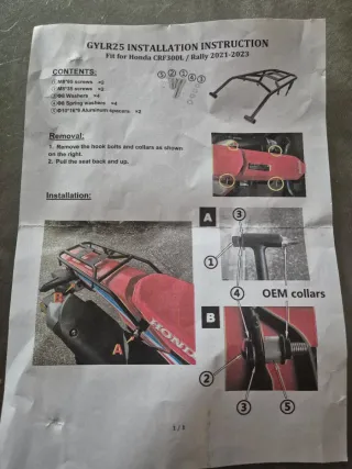 Portaequipajes trasero moto negro