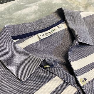 Polo Lacoste Rayas Gris y Azul