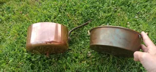 Cacerola de cobre macizo