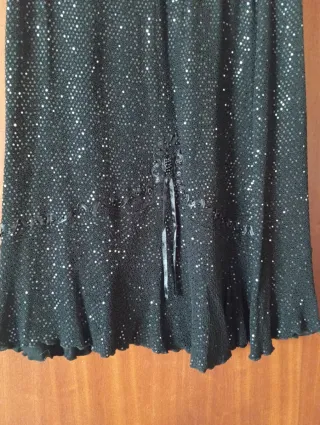 Completo elegante donna nero paillettes taglia 50