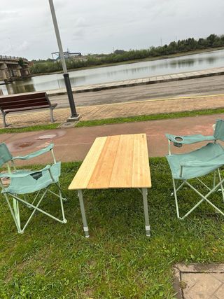 Mesa Plegable Dorada y Plateada