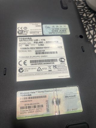 Portátil Toshiba Satellite Pentium