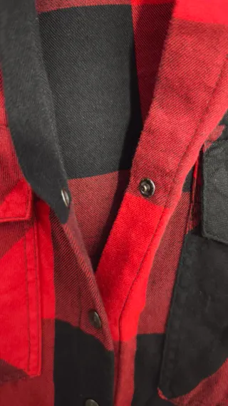 Camisa cuadros roja y negra mujer Talla XS