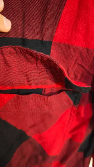 Camisa cuadros roja y negra mujer Talla XS