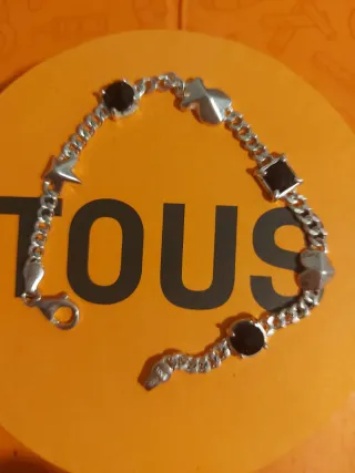 Pulsera Tous Plata y Ónix Negra