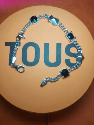 Pulsera Tous Plata y Ónix Negra