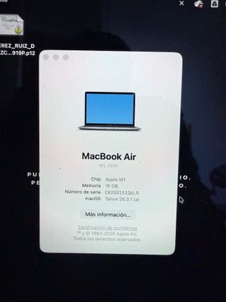 MacBook Air 13 M1 16GB RAM Plata