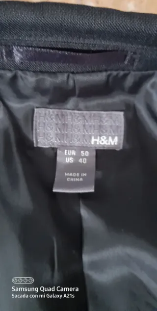 Chaqueta Hilo Negra Talla 50 hombre