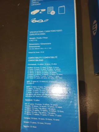 Cargador HP 90W Clavija Fina