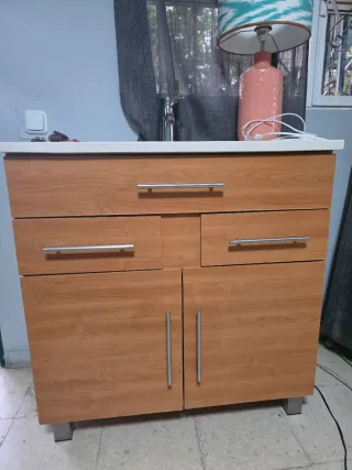 Mueble de baño madera y metal