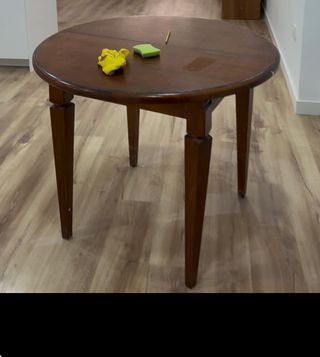 SALIDA RAPIDA Mesa redonda extensible madera oscur