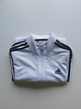 Sudadera Adidas con cremallera y rayas