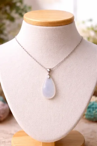 Collar Piedra Lunar Plata